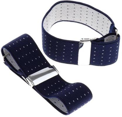 Calandis Anti-slip Elastic Shirt Sleeve Holders Polka Dot Armbands Garters Navy Elbow Support
