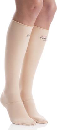 TYNOR Compression Garment Leg Below Knee Closed Toe, Beige, Large Wide, Pack of 2 Supporter