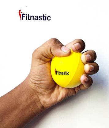 Fitnastic Exerciser Ball Soft Ball Stress Relief Ball Finger Exercise Universal (Yellow) Hand Support