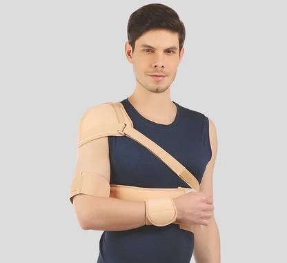 FLAMINGO Elastic Shoulder Immobilizer-Chest Strap, Foam Padding, Adjustable Compression Shoulder Support
