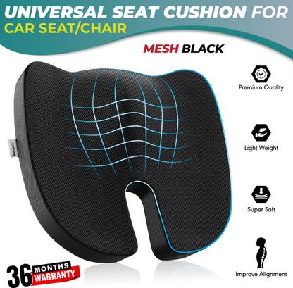 MIKANIX Orthopedic Coccyx Seat Cushion For Car Seat & Chair To Relief Tailbone Pain Back / Lumbar Support