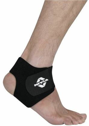 NIVIA Orthopedic Basic Ankle Support - Free Size (Melange/Black) for Recovery. Ankle Support