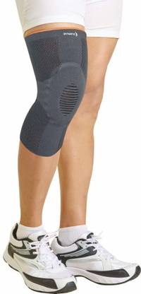 Dyna Genugrip Knee Brace-3D Knitted Knee Cap with Gel Pressure Pad-Grey Knee Support