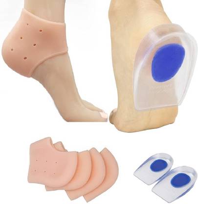 FEXMY Heel Pain Relief Cracked Repair Foot Care Heel Pad and Heel Socks Combo Heel Support