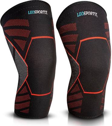 Leosportz 2 Pack Brace, Compression Sleeve Unisex, Running,Gym, Hiking Knee Support