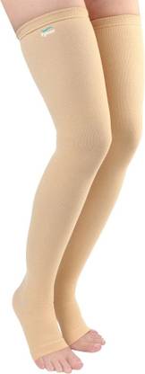 TYNOR Compression Stocking Mid Thigh Classic, Beige, Medium, 1 Pair Knee Support