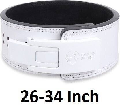 GRIFFIN GEARS Powerlifting Lever White Buckle With White Power 13MM Heavy Duty(Small-26-32) Weight Lifting Belt