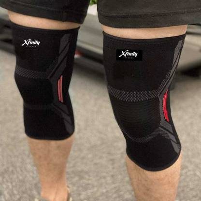 Xfinity Fitness PROFESSIONAL KNEE SLEEVE SUPPORT CAP FOR GYM EXERCISE AND WORKOUT PACK OF 2 Knee Support
