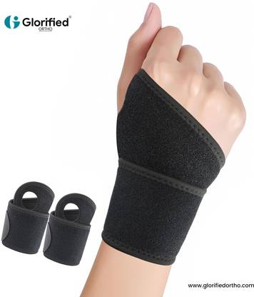 ग्लोरीफाइड ऑर्थो Pack of 2 Wrist Braces - Wrist Wraps for Pain Relief रिस्ट सपोर्ट