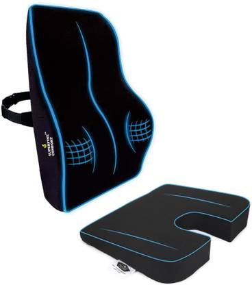 Superfine Combo of Orthopedic Lumbar Back Cushion & Coccyx Seat Cushion Back / Lumbar Support