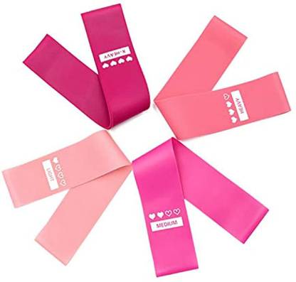 OneCut Resistance Loop Bands Set Of 4，SkinFriendly Natural Latex Exercise Bands Back / Lumbar Support