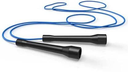 BuyJumpRopes Short Handle Licorice Jump Rope Blue 8 Feet Freestyle Skipping Rope