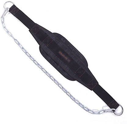 Hemeraphit Weighted Chin Up Belt With Chain Dip Belt Powerlifting Strength Training Pull Back / Lumbar Support
