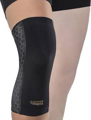 COPPER FIT Copper Plus Size Freedom Knee Compression Sleeve, Black, Small Knee Support