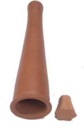 KESHU HANDICRAFT Chillum | Clay Chillum | Chiollum Pipe | With Gitti Brown Terracotta Surahi