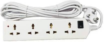 SURYA Extension Board 4 Way 3 Mtr. long wire 1 Master Switch with Surges and Spike Protection 4  Socket Extension Boards
