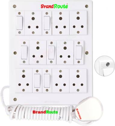 BrandRoute Extension Board Anchor Component Fitted Heavy Duty Copper Wire 6 Amp Plug 8  Socket Extension Boards