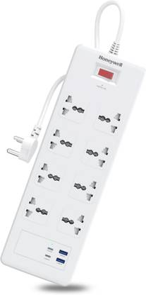 Honeywell Surge Protector,with Universal , 2xUSB & 2xPD20w,1.8 Meter Cord,36,000Amp 8  Socket Extension Boards