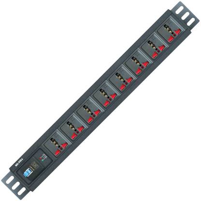 MX Universal 8 Socket Power Strip with Single Pole MCB 5 AMP- MX-3404 1.5M 8  Socket Extension Boards