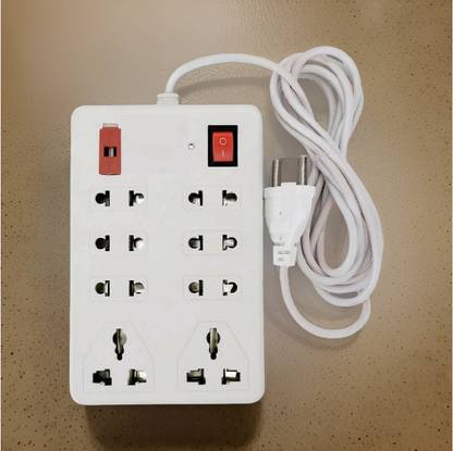 TOOLART 8 SOCKET 2 SWITCHES EXTENSION CORD/ EXTENSION BOARDRY 8  Socket Extension Boards