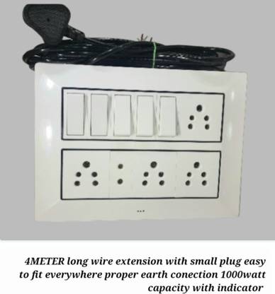 BAHUL Modular extenstion 5+5 4 meter long wire small plug 5  Socket Extension Boards