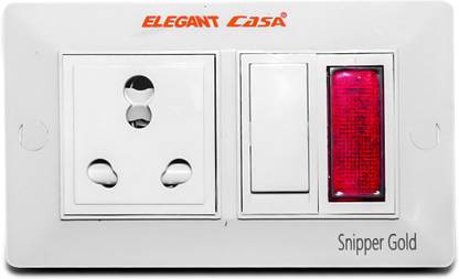Elegant Casa Elegant Casa Extension Board 6/16AMP Safety Shutter Socket 1  Socket Extension Boards
