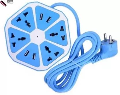 Bashaam H614 Hexagon Socket Extension board with 4 USB 2.0Amp charging point 8 Socket-1 4  Socket Extension Boards