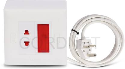 Cordnet Premium Modular One Two Pin Socket and One Indicater 1  Socket Extension Boards
