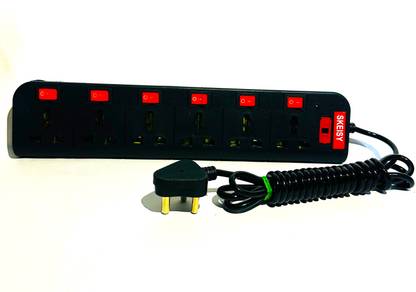 MSNL NEW EXT-6+6-BOARD UP TO 6AMP AND 2.5 METER WIRE AND 240 6  Socket Extension Boards