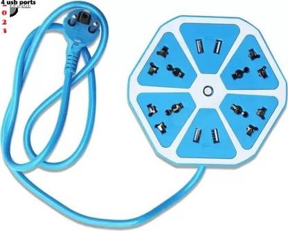 jorugo H1262 Hexagon Socket Extension board with 4 USB 2.0Amp charging point 8 Socket-1 4  Socket Extension Boards