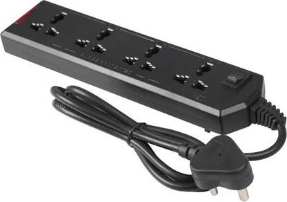 HAVELLS Reo Extension Cord Blackleo - 4 Way Surge & Spike Guard 4  Socket Extension Boards
