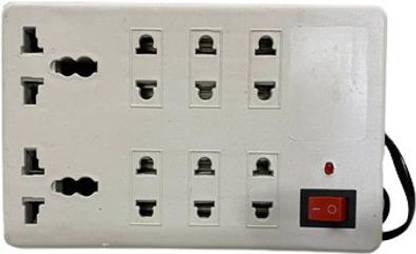 Ornete Pack of 1 - 8+1 with Fuse Mini Strip, 8 Socket Extension Boards (White, 2.5 m) 8  Socket Extension Boards