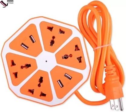 jorugo H444 Hexagon Socket Extension board with 4 USB 2.0Amp charging point 8 Socket-1 4  Socket Extension Boards