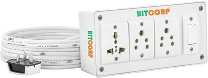 BITCORP Extension Board 6A, 3 Univeral Socket, 1 Switch (1500W) With 1 Meter Long Cable 3  Socket Extension Boards