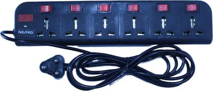 GJ ENTERPRISES MAXIMUM SPIKE CURRENT 6 AMP DELIVERS POWER THROUGH A-3 METER POWER STRIP 6  Socket Extension Boards