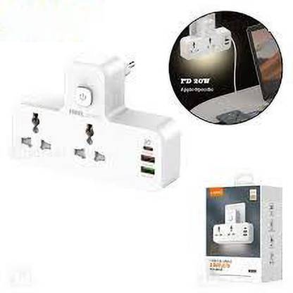 blue seed BBD Extension Power Strip With USB Ports 2Power Socket With 20w touch Night Lamp 5  Socket Extension Boards