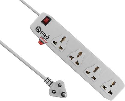 A Plus Products K-Pro 4 socket 1 switch ( 4+1) Extension Board with 2 MTR Cable (Pack of 1) , 4  Socket Extension Boards
