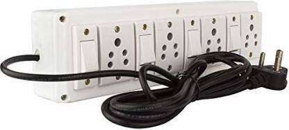 Electro Factory White Extension Board 8 Meter Wire With 4 Anchor Switch 4  Socket Extension Boards