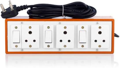 GG interprises GG Extension Board, 3 Switch and 3 Socket With 3 Phase Cable (2.25M) 3  Socket Extension Boards