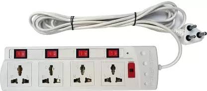 Fuee 4+4 Port Switch Socket Universal Socket Spike Guard Multi Plug Power Plug
