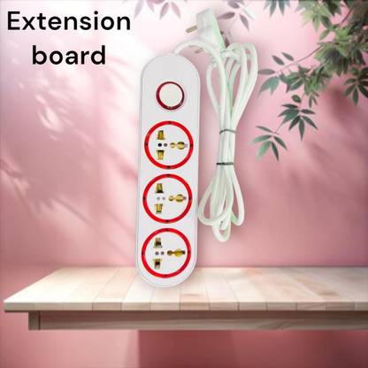 SRD HUS-D 3 Socket Extension Cord 6 Ampere with 1 Switch, LED 3 Pin plug 3  Socket Extension Boards