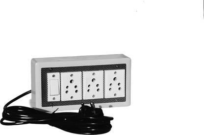 SSE Enterprise 6A Extension Board Multi Outlet Electrical Switch Board Heavy Duty 3 Phase Cord 3  Socket Extension Boards