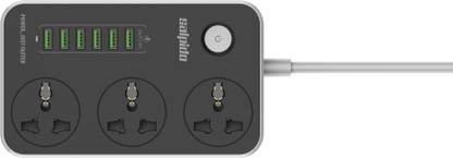 Salpido Defender Series Anti-Static 2500W Universal Socket (Power Strip 3, 6 USB Output) 3  Socket Extension Boards