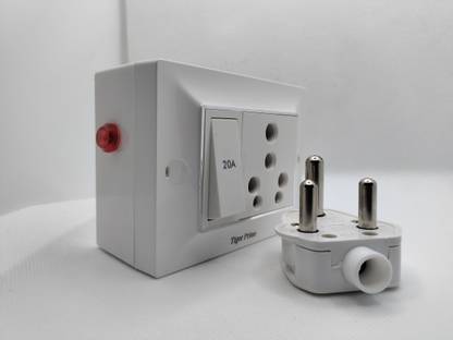 ketaki Modular 16a Extension Indicator Electrical Switch Board (1 Switch,1 Socket) 1  Socket Extension Boards