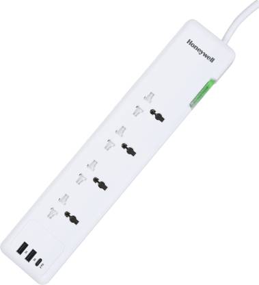 Honeywell Surge Protector,with Universal Sockets, 2xUSB & PD 20w,12,000Amp 4  Socket Extension Boards