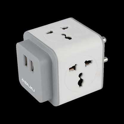 BAJAJ 4WAY WITH 2 USB PORT MULTI PLUG HERCULO CUBE 1  Socket Extension Boards