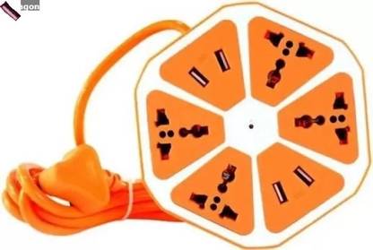 Bashaam H796 Hexagon Socket Extension board with 4 USB 2.0Amp charging point 8 Socket-1 4  Socket Extension Boards