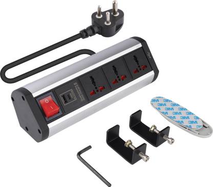 MX Premium Power Console 6 Amp 3 Universal Sockets + 65W PD Port (4182_1.5mtr) 3  Socket Extension Boards