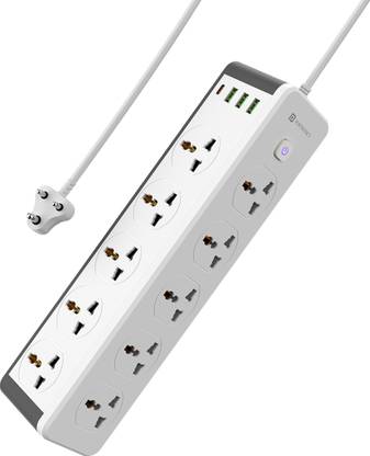 Portronics Power Plate 14 with 10 Sockets, Type-C PD, 3 USB Ports, 2500W, 3m Cord 10  Socket Extension Boards