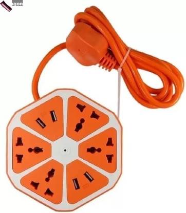 Stybits H563 Hexagon Socket Extension board with 4 USB 2.0Amp charging point 8 Socket-1 4  Socket Extension Boards